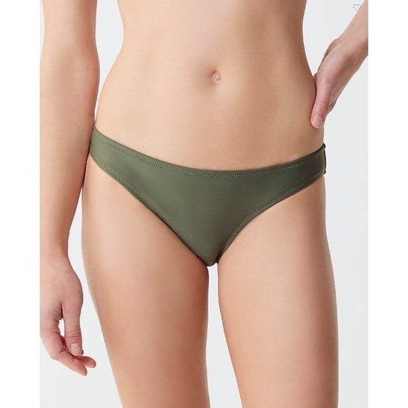 J.Crew‎ Size Small Heritage High-Leg Bikini Bottom NWT Green BP209 Swim Beach - Picture 1 of 2